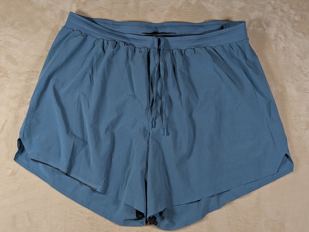 Lululemon Mens XL Fast and Free Shorts Perforated Running Blue Drawstring Pocket